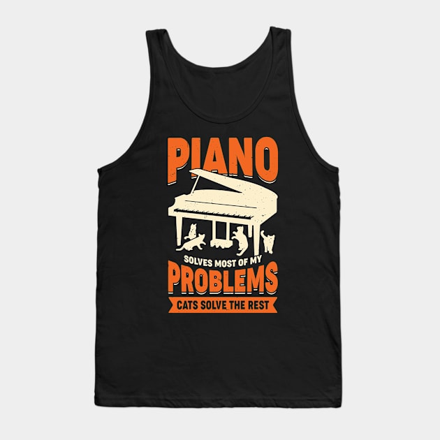 Piano Player Pianist Cat Lover Gift Tank Top by Dolde08